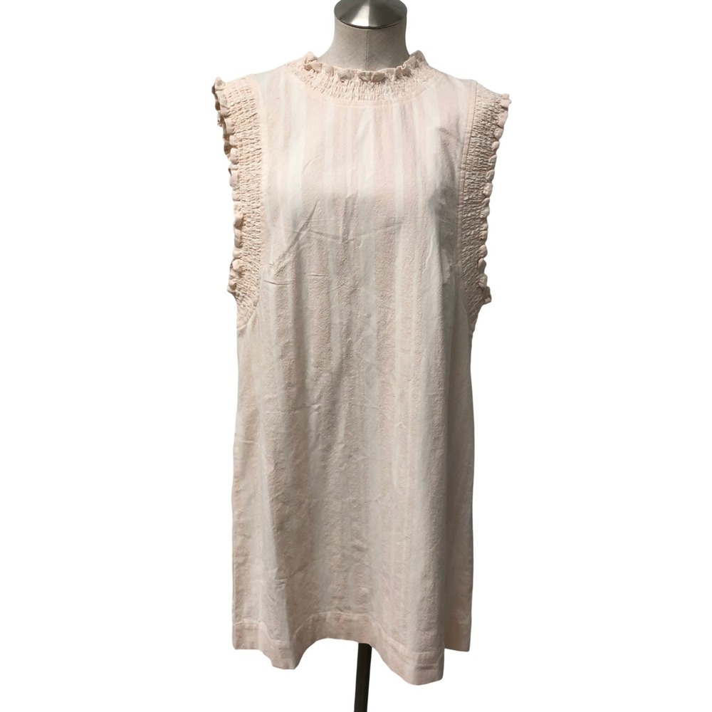 Free People Free-Est Stevie Tunic Mini Dress Womens XL Peach Striped Pockets